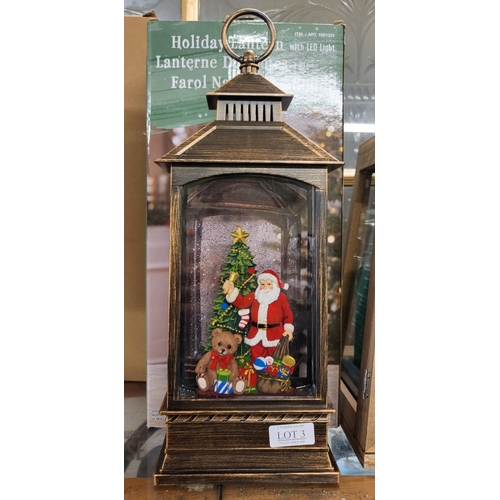 3 - BOXED XMAS LANTERN FATHER CHRISTMAS AND TREE SCENE (NOT LIGHTING UP)