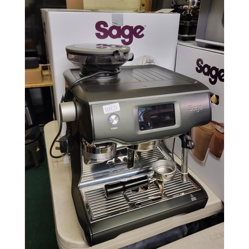 71 - SAGE ORACLE TOUCH PUMP BEAN TO CUP COFFEE MACHINE - MODEL SES990BST WITH BOX (NOTE: polystyrene miss... 