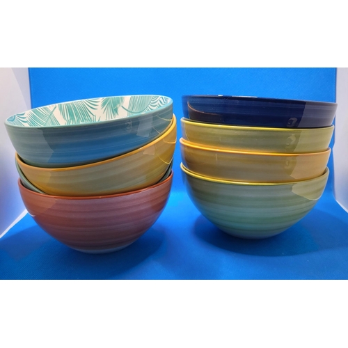 82 - SET OF 8 OVER N BACK DECORATIVE BOWLS