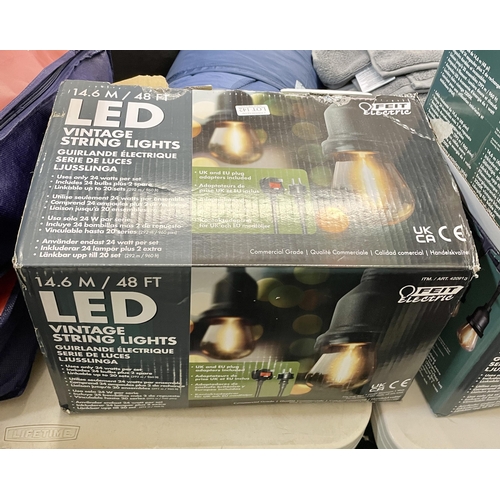 142 - BOXED SET OF 48' FEIT ELECTRIC LED STRING LIGHTS -- MAY BE CONNECTED -