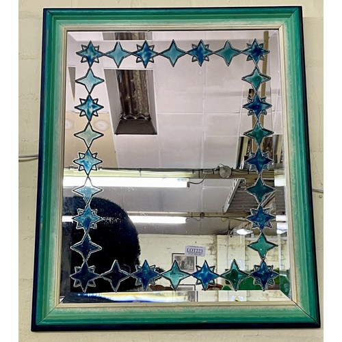 223 - SMALL RECTANGULAR SHABBY CHIC MIRROR WITH STAR DESIGN