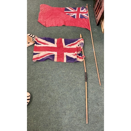 250 - 2 X VINTAGE UNION FLAGS