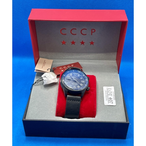 407 - GENTS BLACK STRAP WITH BLACK FACE - CCCP SERIAL: 110/400