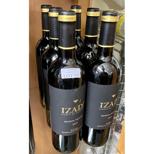 59 - 6 X BOTTLES OF IZADI RESERVA 2018 RIOJA - 75CL