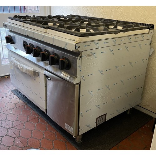 273 - COMMERCIAL 6 BURNER RANGE COOKER HS 9120VG AS/NEW - (NB: ONE KNOB PRESENT BUT HAS BEEN KNOCKED OFF I... 