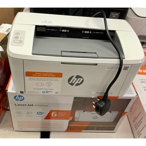 187 - BOXED HP LASERJET PRINT M110WE - GOOD COPY