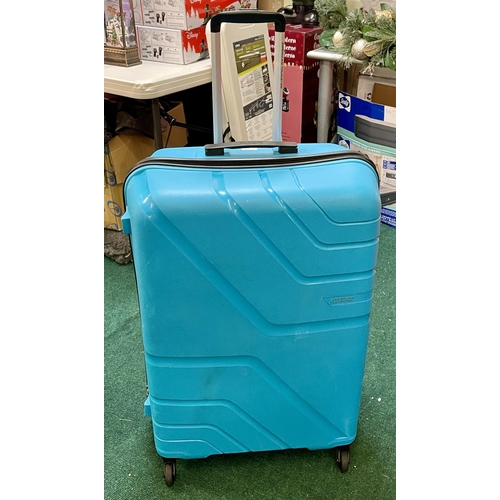 268 - LARGE AMERICAN TOURISTER HARDSIDE SPINNER SUITCASE - IN BLUE