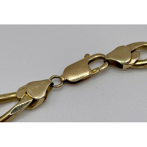 342 - A HEAVY 9CT YELLOW GOLD GENTLEMAN'S CURB BRACELET H/M: LONDON IMPORT 1990(?) -NB - slight rubbing to... 