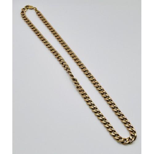 347 - 9CT YELLOW GOLD GENTLEMAN'S CURB NECKLACE MARKED 'MADE IN ITALY 9K' - APPX. 52CMS L 22.1G