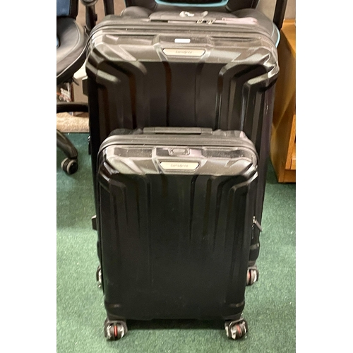 243 - SET OF 2 SAMSONITE HARDSIDE SPINNER SUITCASES LARGE AND CABIN IN BLACK