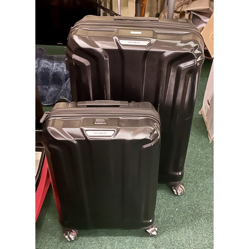 244 - SET OF 2 SAMSONITE HARDSIDE SPINNER SUITCASES LARGE AND CABIN IN BLACK