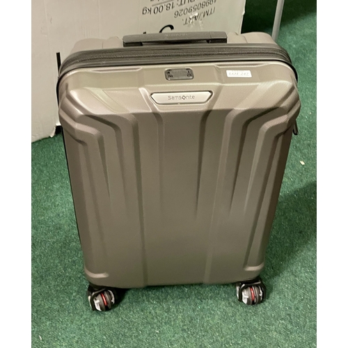 247 - SAMSONITE HARDSIDE SPINNER CABIN SUITCASE IN GREY