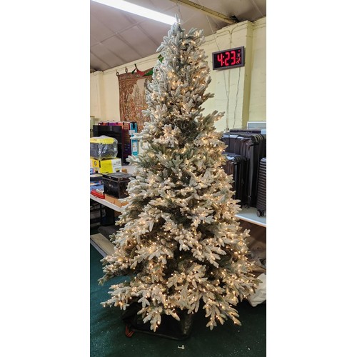 142 - 2.1M APPROX ARTIFICIAL CHRISTMAS TREE WITH MULTI COLOUR/WARM WHITE LED LIGHTS - SNOWKISSED - CARRY B... 