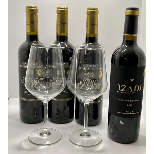 16 - 3X 75CL BOTTLES OF FAUSTINO RIVERO ULECIA RESERVA 2017 TOGETHER WITH 1X 75CL BOTTLE OF IZADI RIOJA A... 