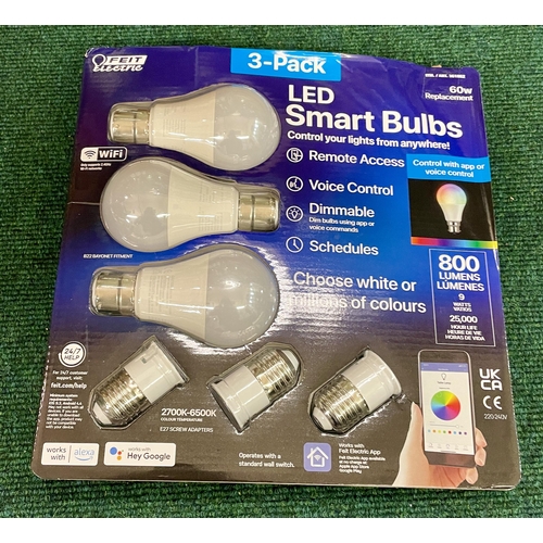 23 - BOXED SET OF 3 FEIT ELECTRIC LED SMART BULBS (DAMAGED PACKAGING)