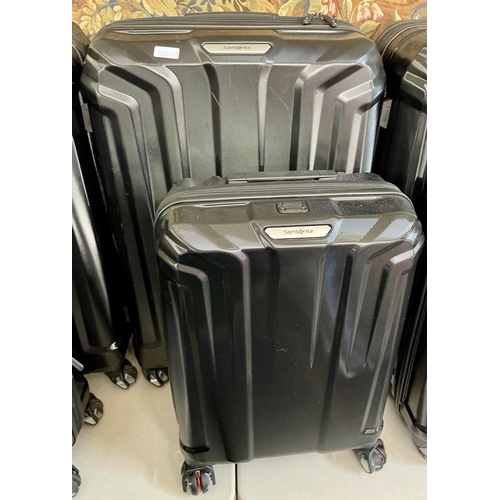 145 - SET OF 2 SAMSONITE HARDSIDE SPINNER SUITCASES LARGE AND CABIN IN BLACK