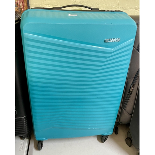 148 - LARGE AMERICAN TOURISTER HARDSIDE SPINNER SUITCASE - TEAL (NO LOCK)