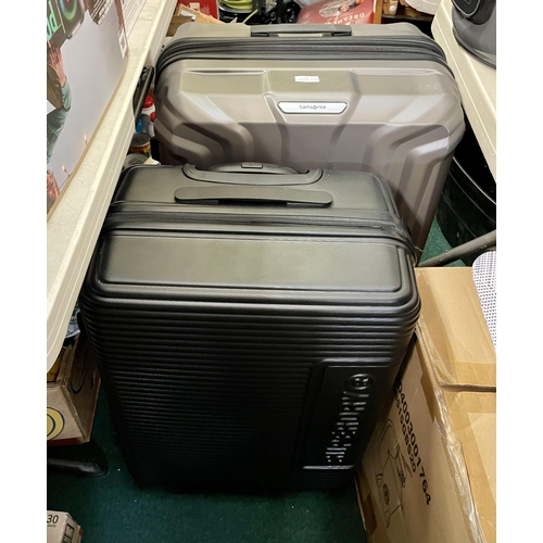 149 - 2 X HARDSIDE SPINNER SUITCASES - SAMSONITE/SUPERDRY - WITH ZIP FAULTS