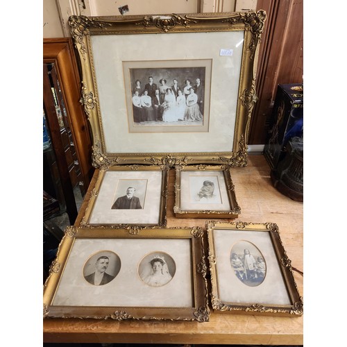 326 - 5 X GILT FRAMED VICTORIAN PHOTOGRAPHIC FAMILY PORTRAITS