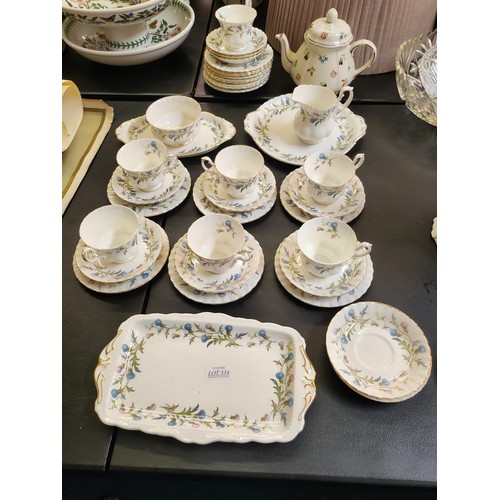 334 - A COLLECTION OF ROYAL ALBERT BRIGADOON TEAWARE - 38 PIECES