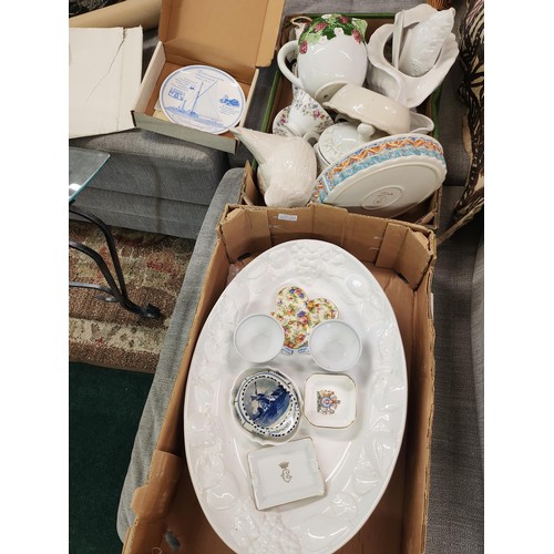 345 - 2 X BOXES OF MISC. WHITE POTTERY ITEMS