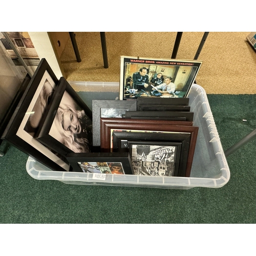 427 - 2 X BOXES OF FRAMED FILM PRINTS - VARIOUS INC. VERONICA LAKE, MOVIE POSTERS ETC