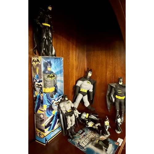 469 - A COLLECTION OF DC UNIVERSE BATMAN GREY SUIT FIGURES INC. 2 X SOFT BODY, 7 OTHERS