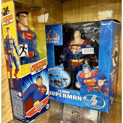 476 - JUSTICE LEAGUE FLYING SUPERMAN FIGURE (BOXED), JUSTICE LEAGUE SUPERMAN ACTION FIGURE (BOXED)