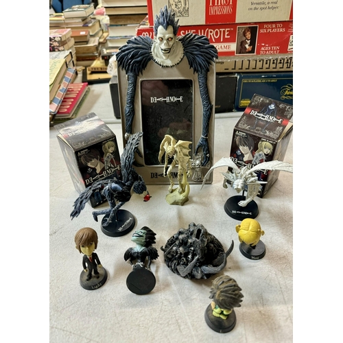 497 - DEATHNOTE FIGURINES & COLLECTIBLES - INCL PHOTO FRAME, SMALL FIGURESM MISA, LIGHT,RYUK, MELLO ETC AN... 