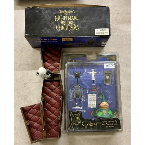 507 - TIM BURTON'S THE NIGHTMARE BEFORE CHRISTMAS - CYCLOPS - XMAS ELF, MUSIC, DOLL, CRATE AND PRESENT & J... 