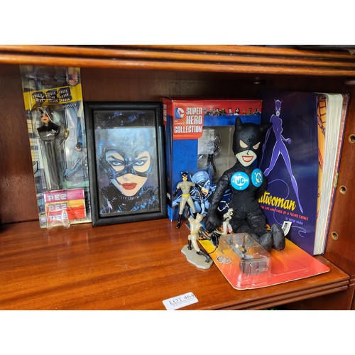 464 - SMALL COLLECTION OF CATWOMAN FIGURINES - ONE BOXED, PEZ DISPENSER, VINTAGE SOFT BODY CATWOMAN FIGURI... 