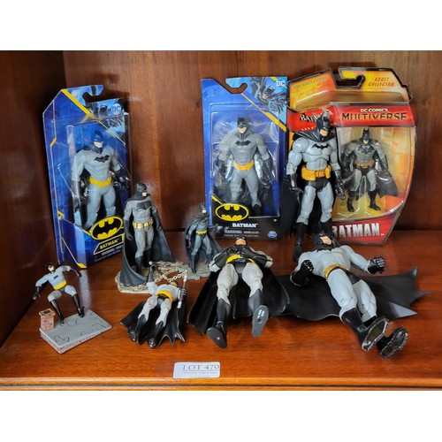 470 - COLLECTION OF DC BATMAN FIGURINES - INC. CAPED BATMAN ETC. 11 IN TOTAL