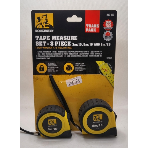 24 - SET OF 2 ROUGHNECK TAPE MEASURES 8M AND 5M