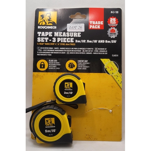 26 - SET OF 2 ROUGHNECK TAPE MEASURES 5M AND 3M