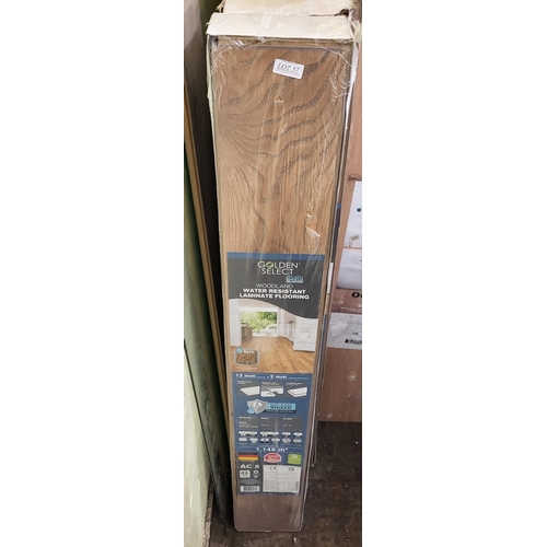 57 - 8X PACKS OF GOLDEN SELECT LAMINATE FLOORING 'WOODLAND' EACH PACK COVERS 1.146M SQ 12MM WITH 2MM ATTA... 