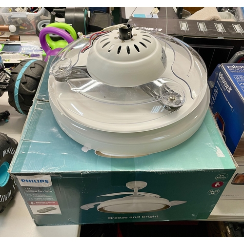 187 - BOXED PHILIPS HUE LED CEILING FAN LIGHT WITH R/C