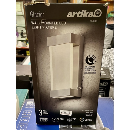 189 - BOXED ARTIKA GLACIER WALL MOUNTED LED LIGHT FIXTURE