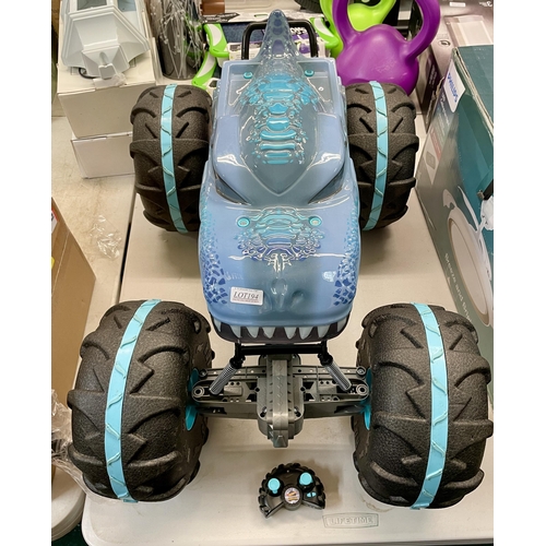 194 - HOTWHEELS MONSTER TRUCKS MEGA-W REX R/C MONSTER TRUCK - CAN BE DRIVEN ON WATER