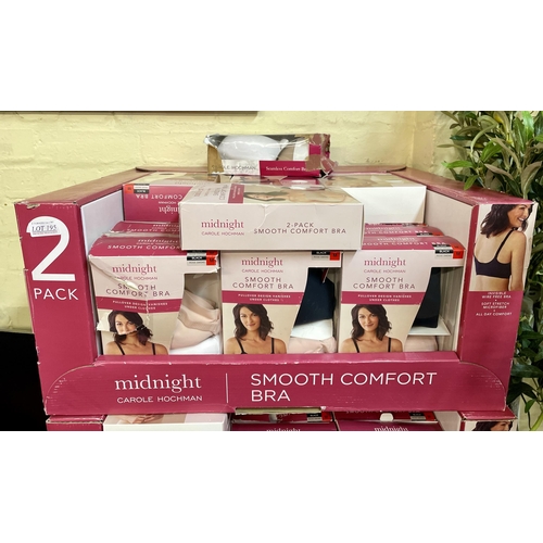 195 - 22X TWIN PACK CAROLE HOCHMAN SMOOTH COMFORT BRA'S (DAMAGED PACKAGING) MOSTLY MEDIUM, VARIOUS COLOURS