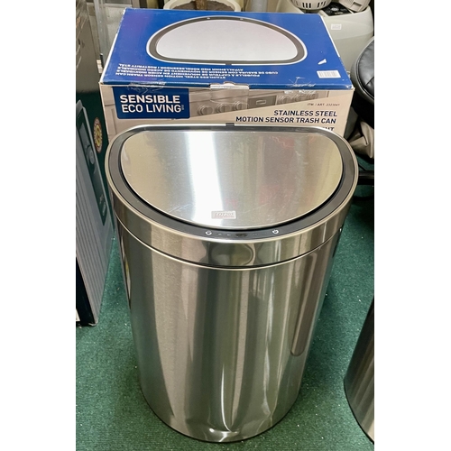 205 - SENSIBLE ECO LIVING 47L STAINLESS STEEL MOTION SENSOR BIN (SIDE DINTED)