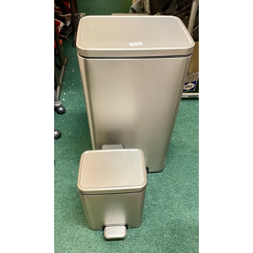 206 - SET OF 2 EKO LIVING SOFT CLOSE WASTE BINS - KITCHEN/BATHROOM
