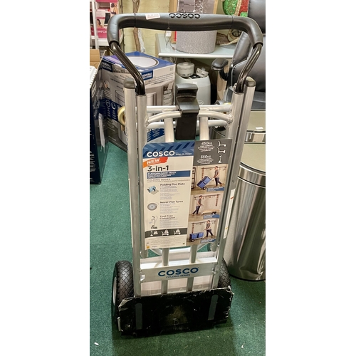 208 - COSCO THREE IN ONE PORTERS TROLLEY/TRUCK - PLATFORM TRUCK/HAND TRUCK WORKS BUT ONE WHEEL SLIGHTLY BE... 