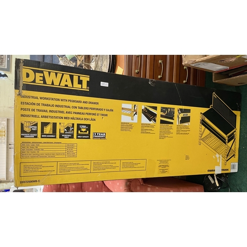 217 - BOXED DEWALT INDUSTRIAL WORK STATION WITH PEG BOARD AND DRAWER