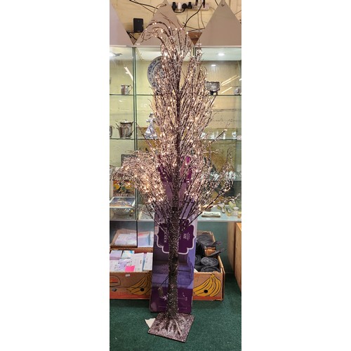 201 - BOXED INDOOR/OUTDOOR 2.1M ICED TREE WITH LED LIGHTS