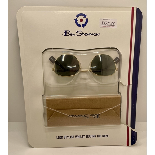 33 - PAIR OF BEN SHERMAN 'DANIEL' SUNGLASSES IN BLISTER PACK - DGE TO PACKAGING