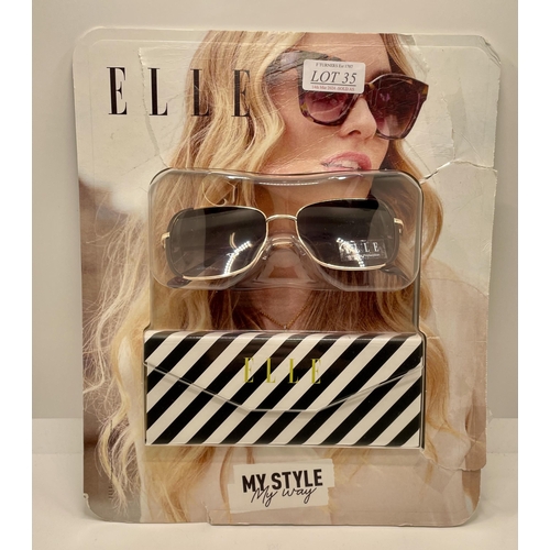 35 - PAIR OF ELLE SUNGLASSES 31639 GOLD METAL IN BLISTER PACK - DGE TO PACKAGING