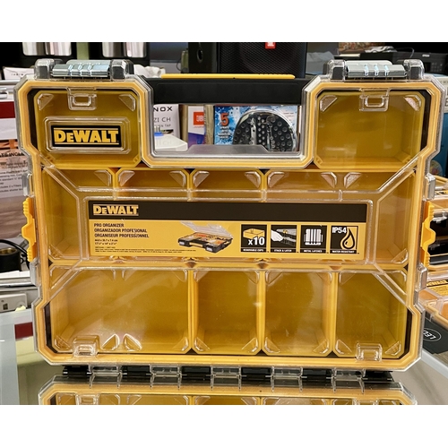 128 - DEWALT PRO ORGANISER (CAN BE STACKED) APPROX 45CM X 36CM.