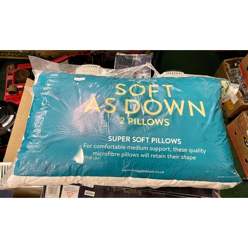 210 - SET OF X2 SNUGGLEDOWN SOFT AS DOWN PILLOWS