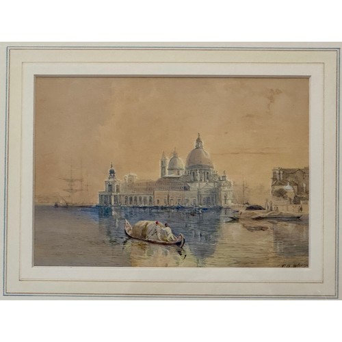 331 - THOMAS BRABAZON AYLMER (1806-1856) - 'SANTA MARIA MAGGIORE, VENICE' SIGNED WATERCOLOUR OVER PENCIL -... 