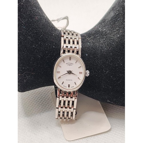 355 - A LADIES HALL MARKED SILVER ROTARY COCKTAIL WATCH - GWO